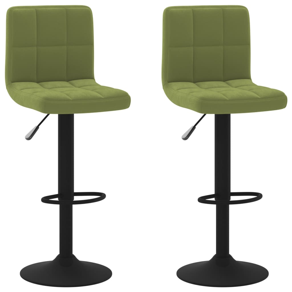 Tabourets de bar lot de 2 vert clair velours - XIOS