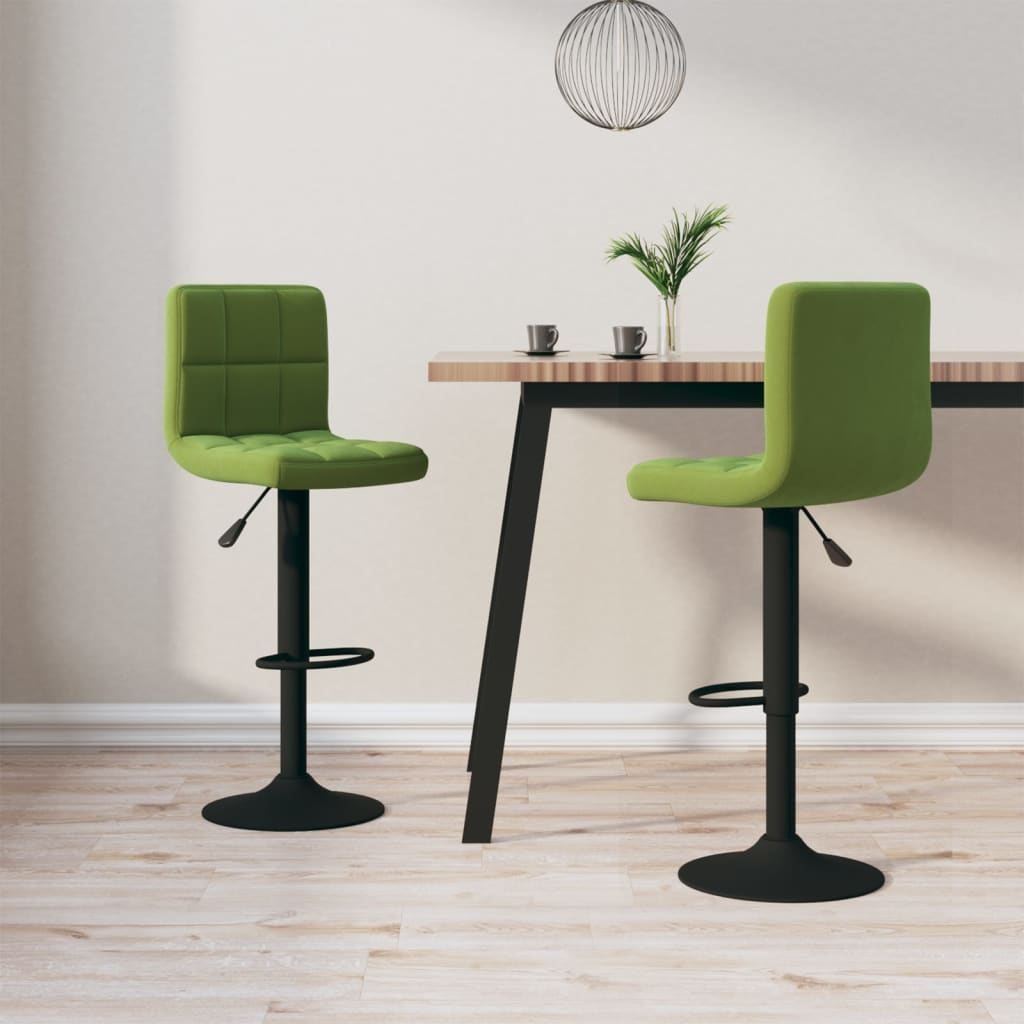Tabourets de bar lot de 2 vert clair velours - XIOS
