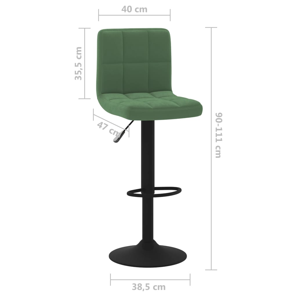 Tabourets de bar lot de 2 vert foncé velours - XIOS