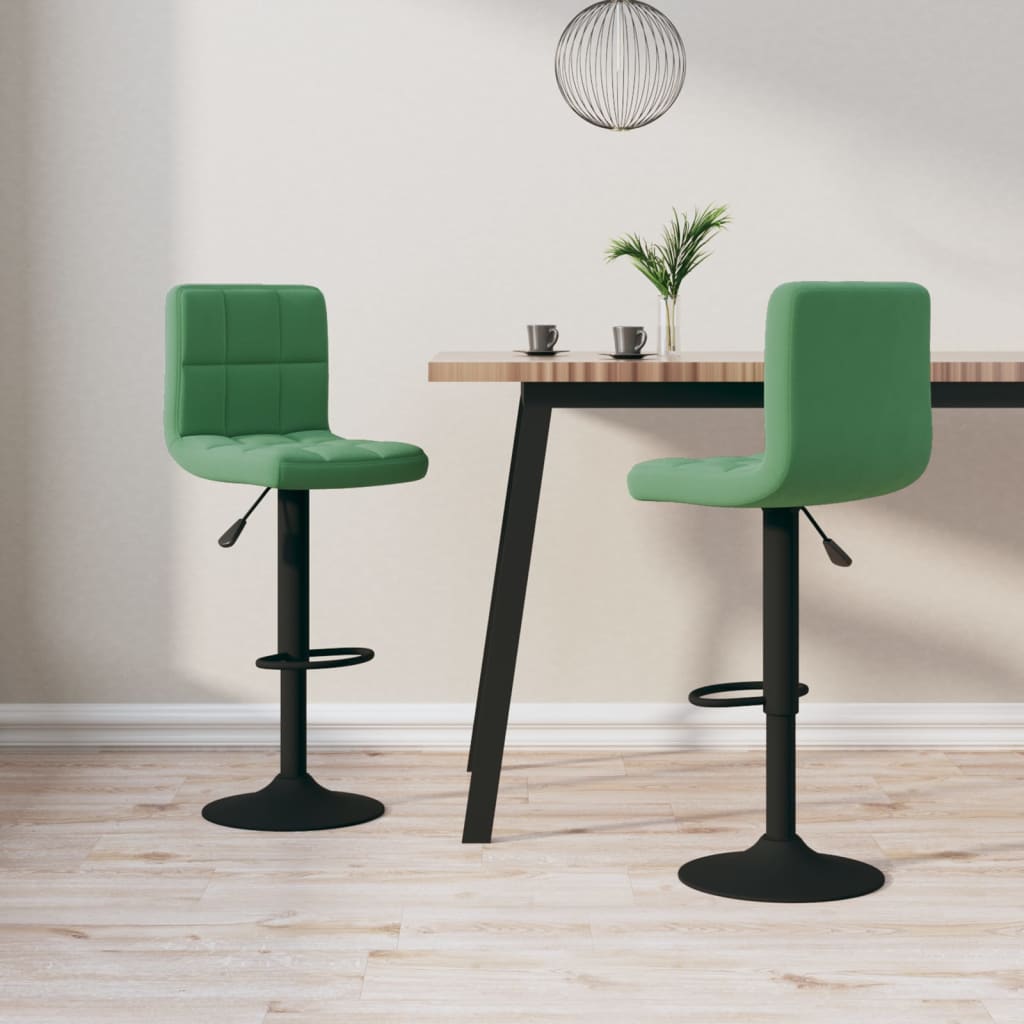 Tabourets de bar lot de 2 vert foncé velours - XIOS