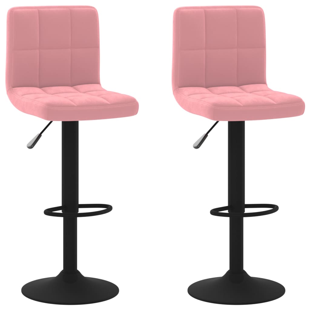 Tabourets de bar lot de 2 rose velours - XIOS