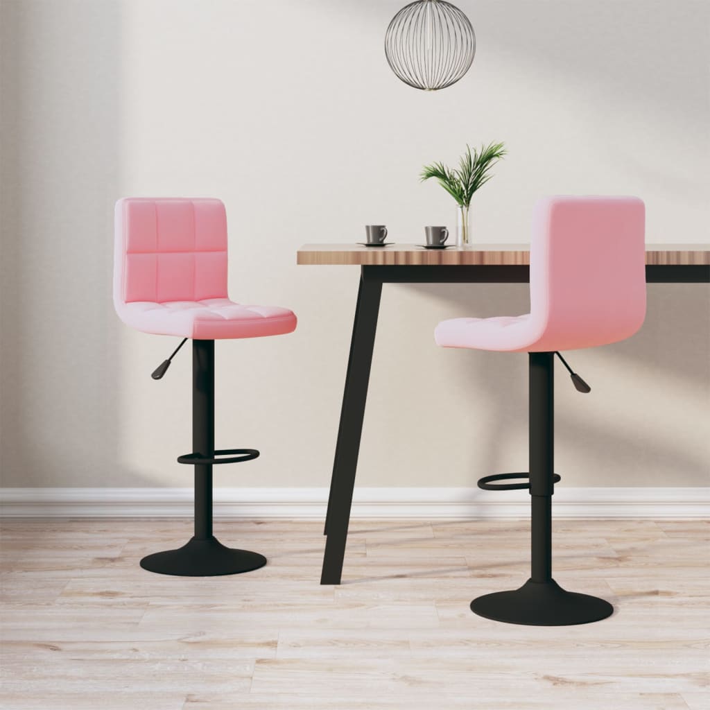 Tabourets de bar lot de 2 rose velours - XIOS