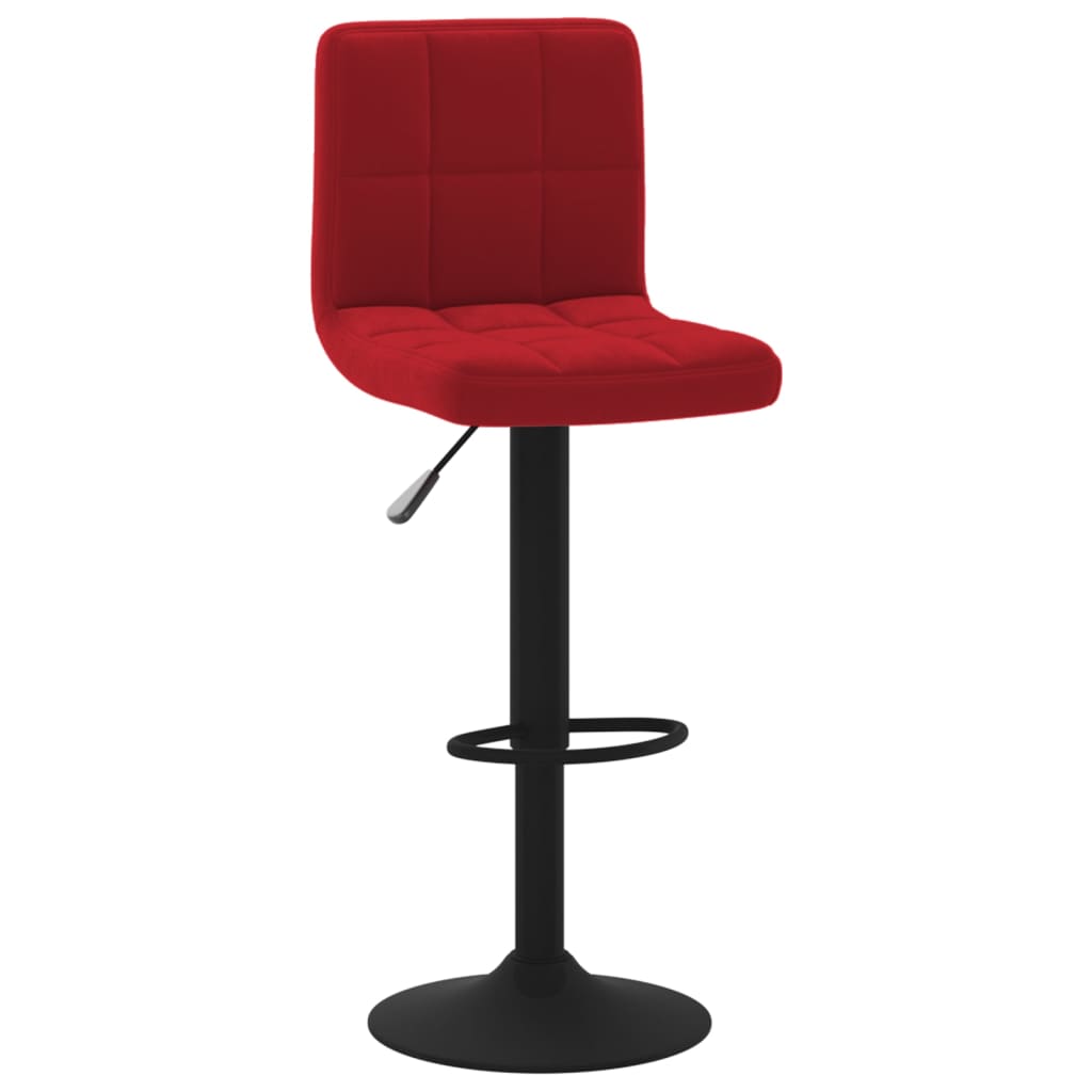 Tabourets de bar lot de 2 rouge bordeaux velours - XIOS