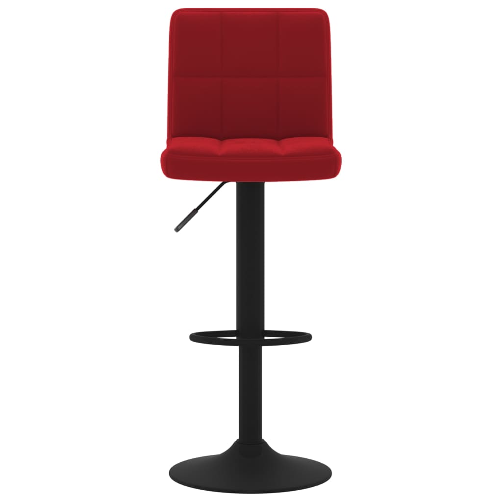 Tabourets de bar lot de 2 rouge bordeaux velours - XIOS