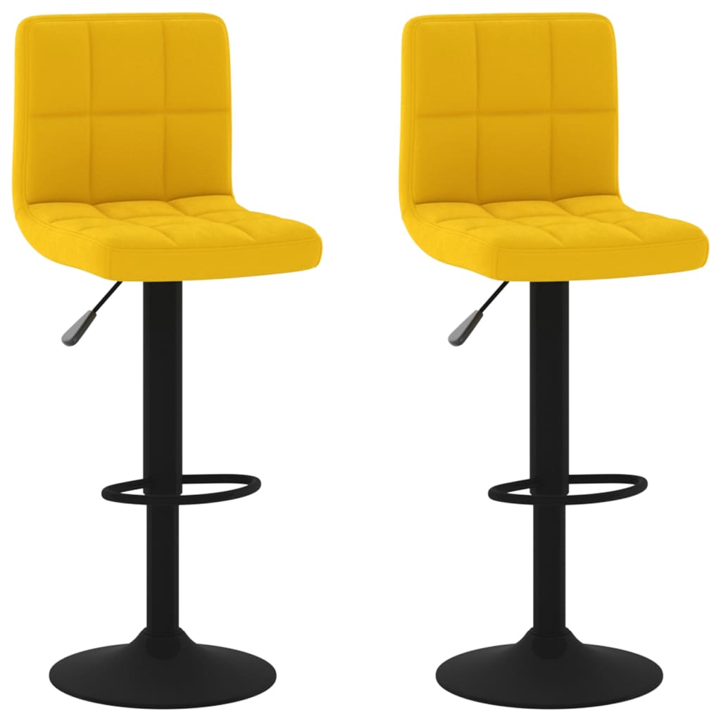 Tabourets de bar lot de 2 jaune moutarde velours - XIOS