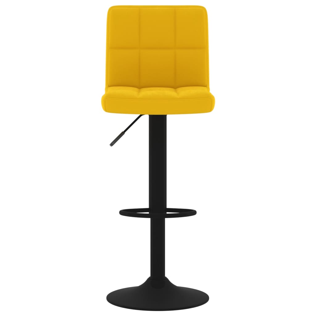 Tabourets de bar lot de 2 jaune moutarde velours - XIOS