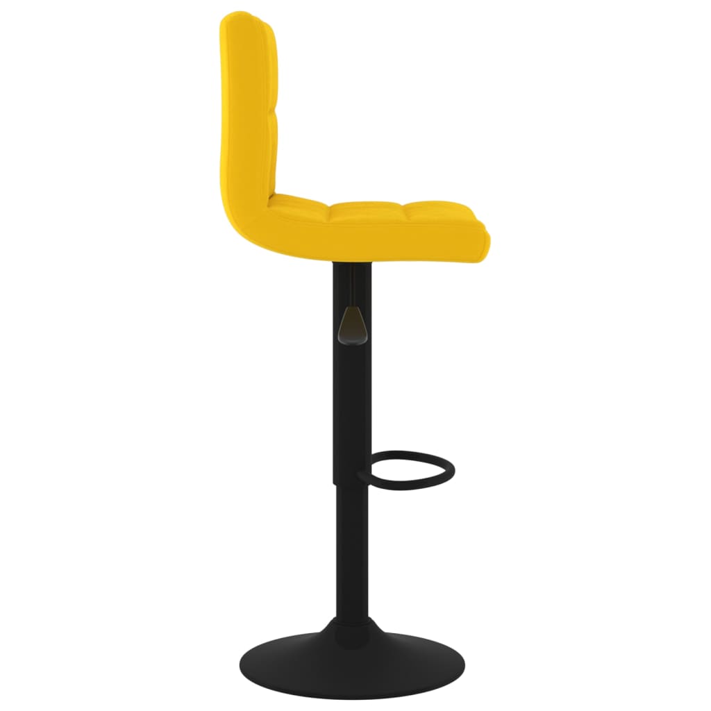 Tabourets de bar lot de 2 jaune moutarde velours - XIOS