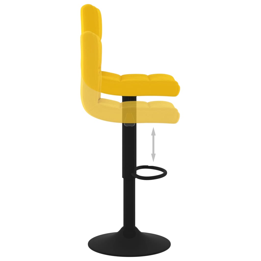Tabourets de bar lot de 2 jaune moutarde velours - XIOS