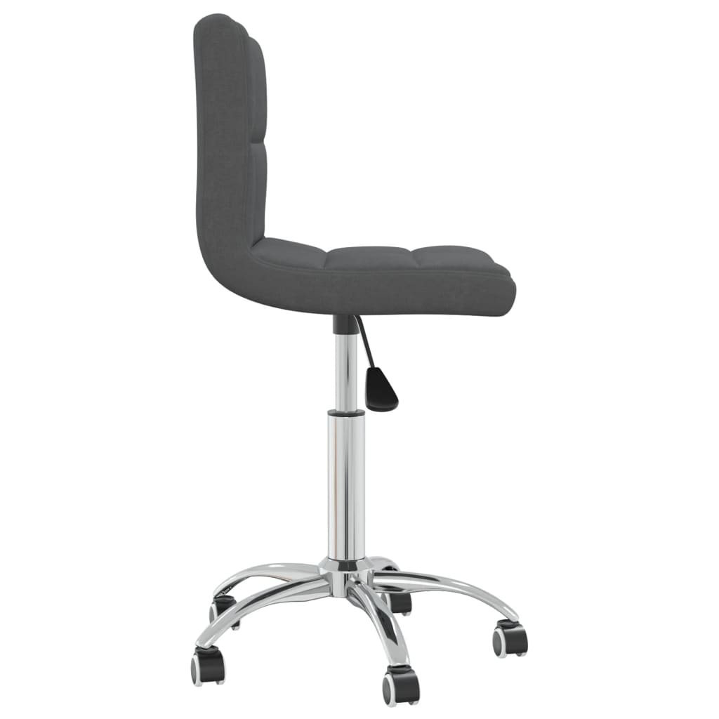 Chaise pivotante de bureau Gris foncé Tissu
