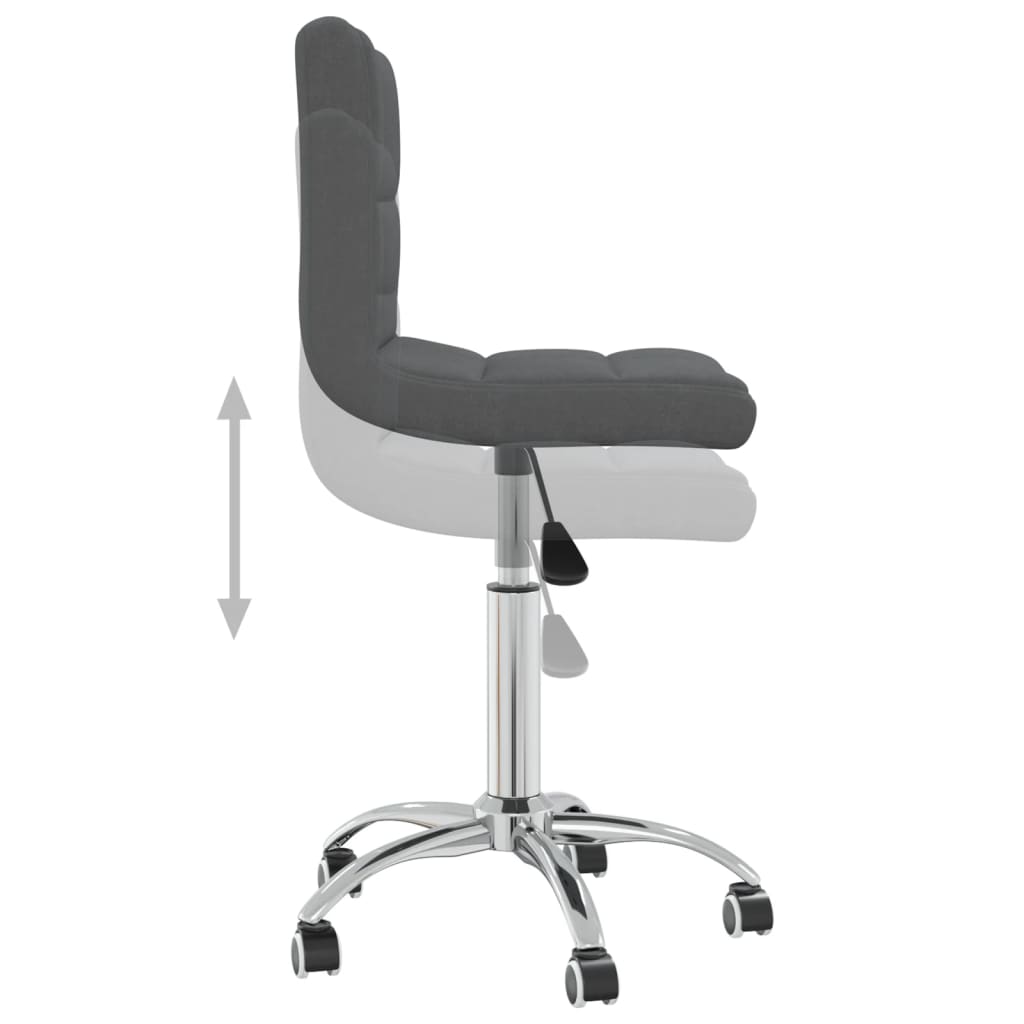 Chaise pivotante de bureau Gris foncé Tissu