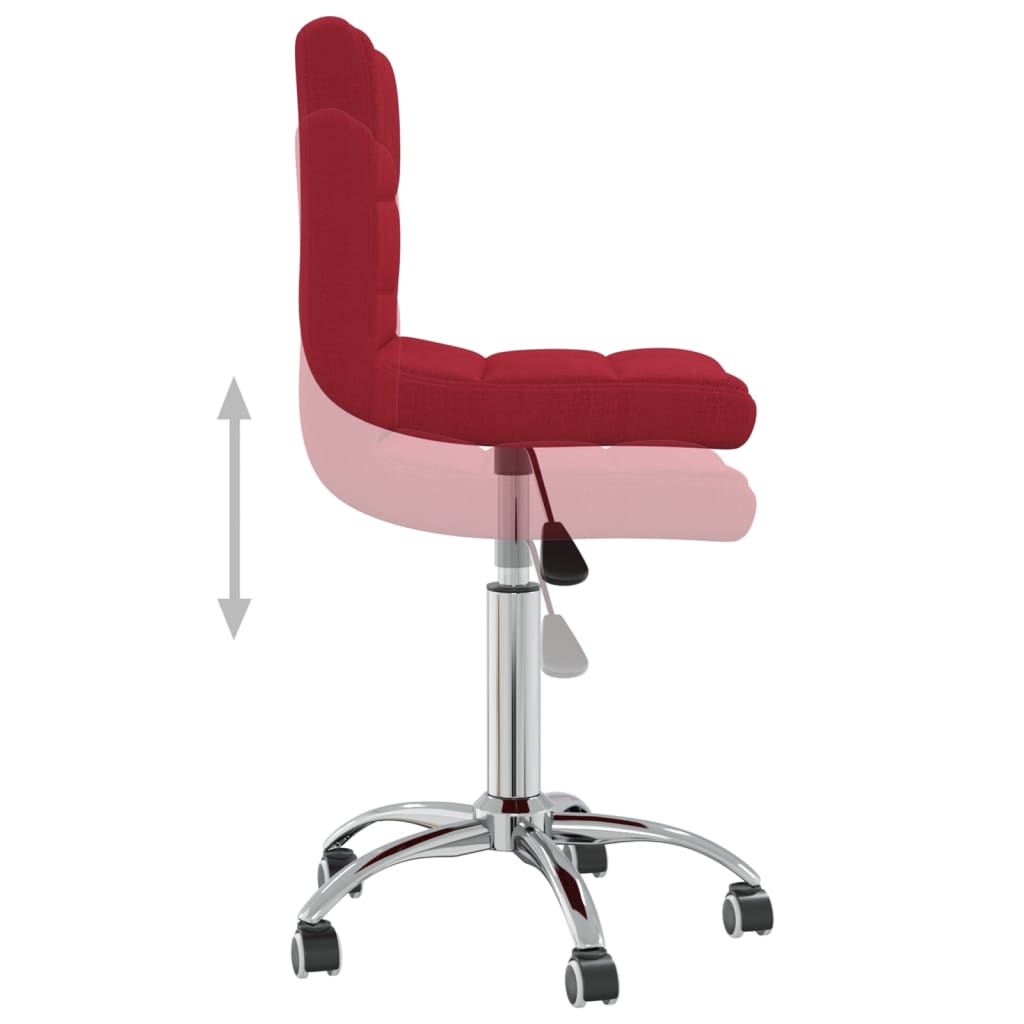 Chaise pivotante de bureau Rouge bordeaux Tissu - XIOS