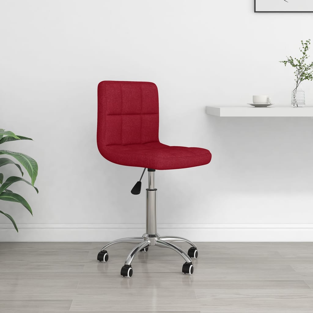 Chaise pivotante de bureau Rouge bordeaux Tissu - XIOS