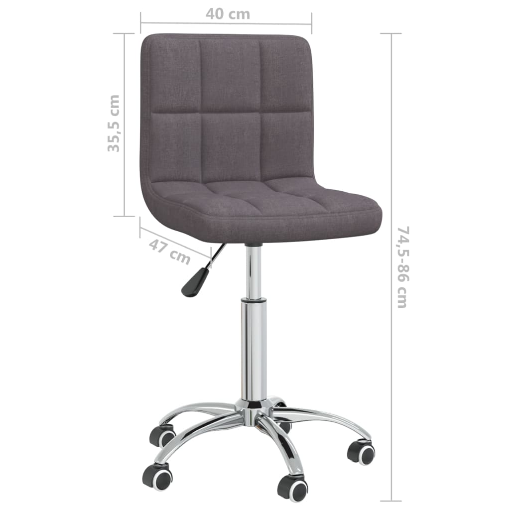 Chaise pivotante de bureau Taupe Tissu - XIOS