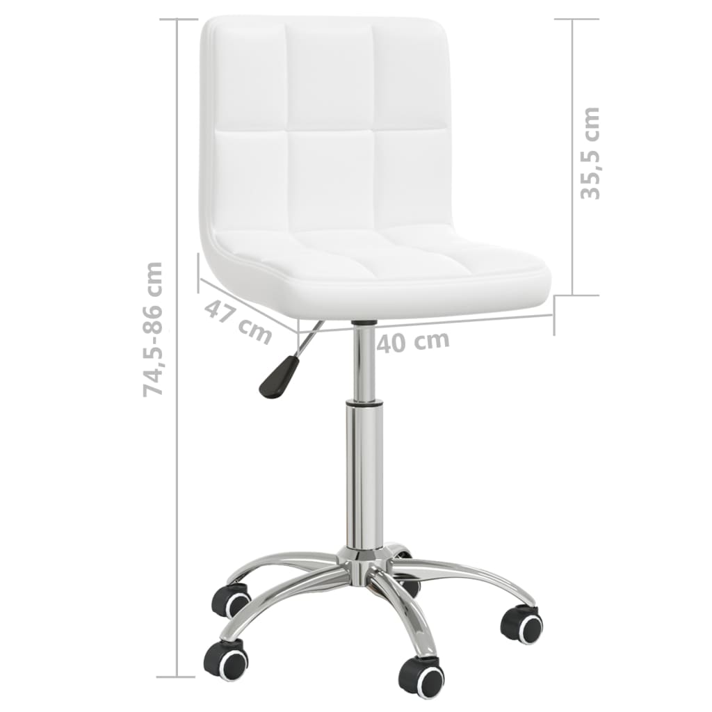 Chaise de bureau pivotante Blanc Similicuir - XIOS