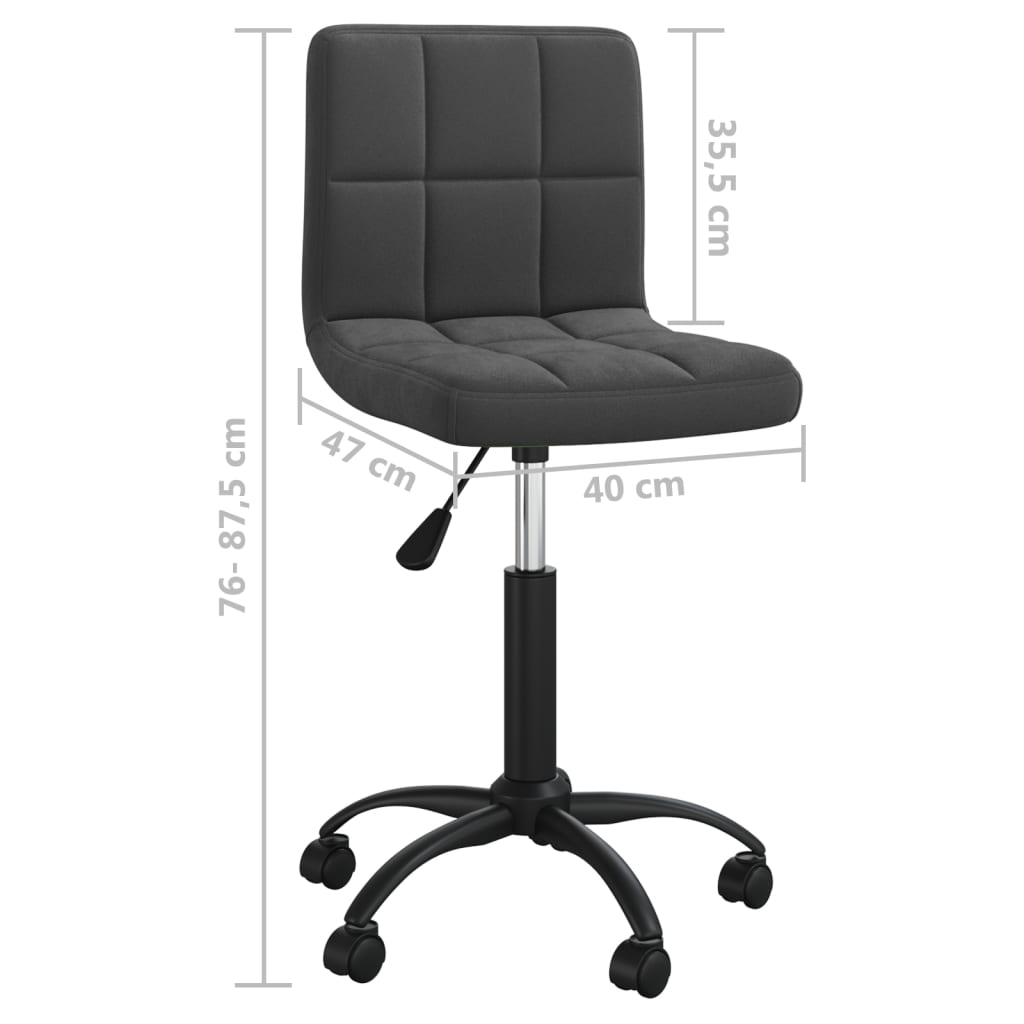 Chaise pivotante de bureau Noir Velours - XIOS
