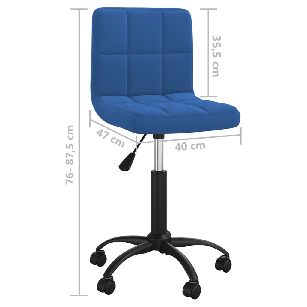 Chaise pivotante de bureau Bleu Velours - XIOS