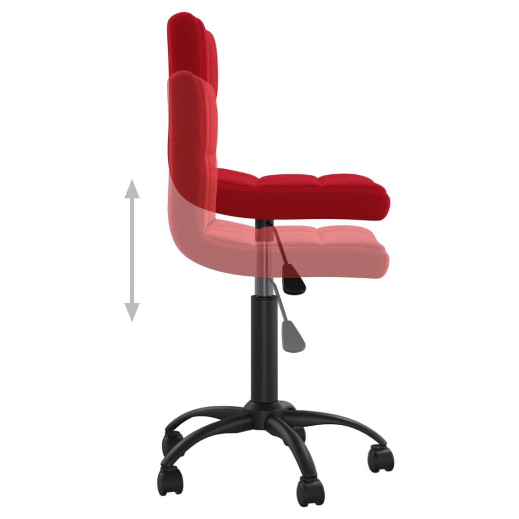 Chaise pivotante de bureau Rouge bordeaux Velours - XIOS