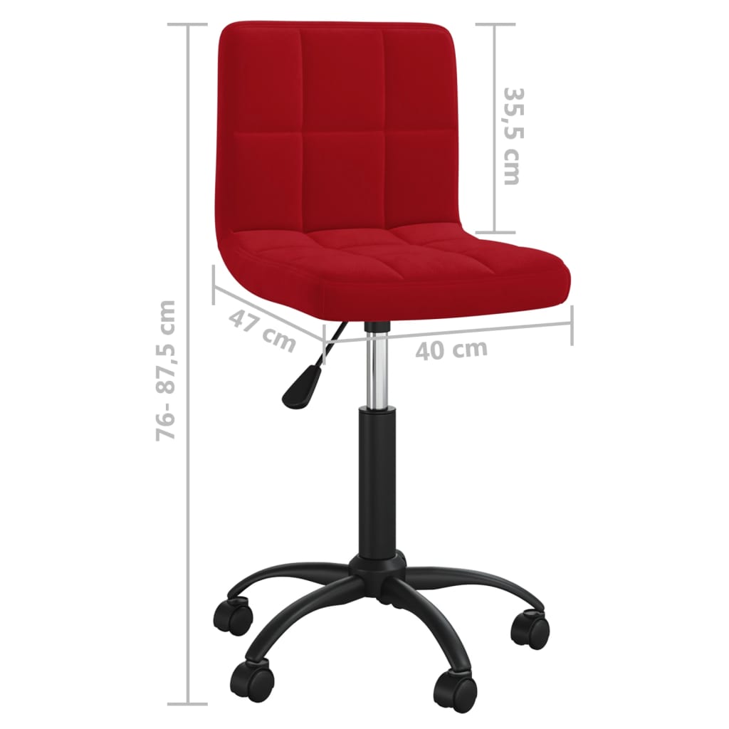 Chaise pivotante de bureau Rouge bordeaux Velours - XIOS
