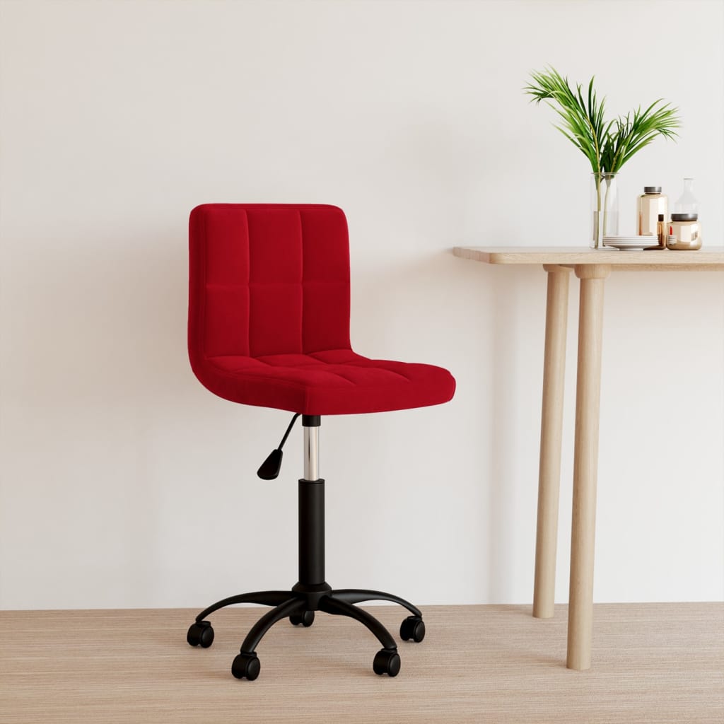 Chaise pivotante de bureau Rouge bordeaux Velours - XIOS