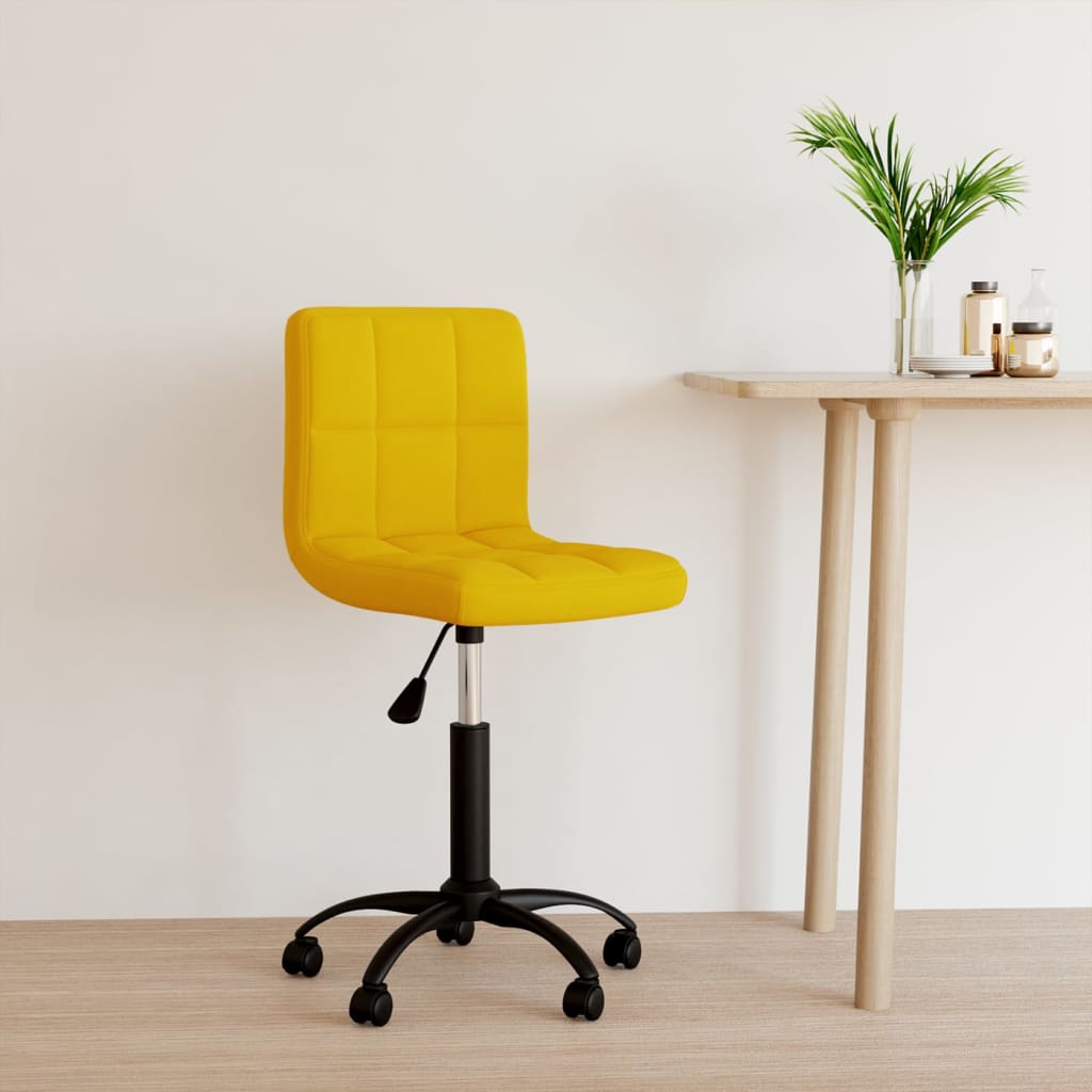 Chaise pivotante de bureau Jaune moutarde Velours - XIOS