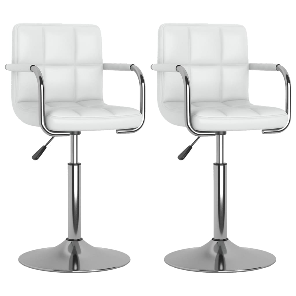 Chaises pivotantes à manger lot de 2 blanc similicuir - XIOS