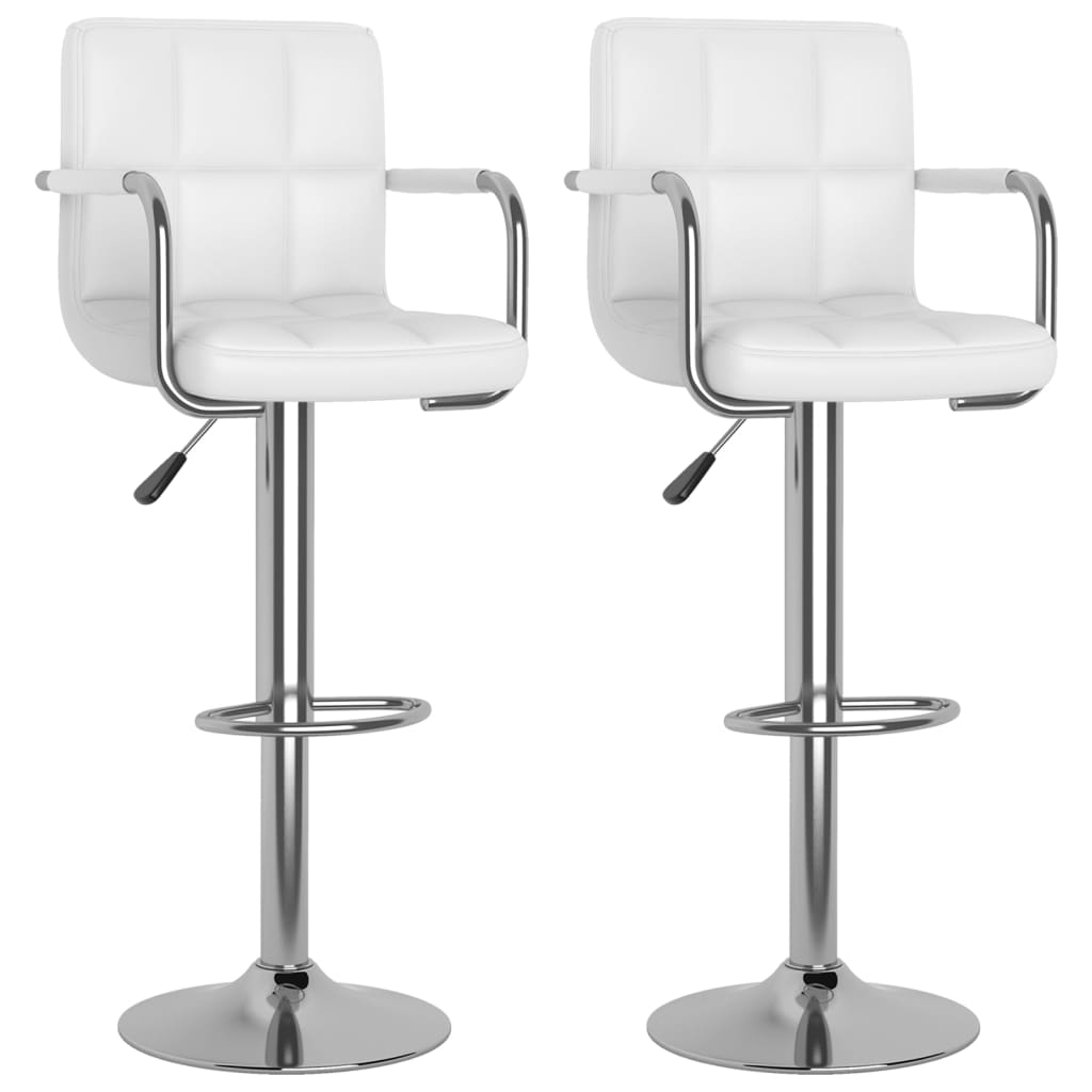 Tabourets de bar lot de 2 blanc similicuir - XIOS