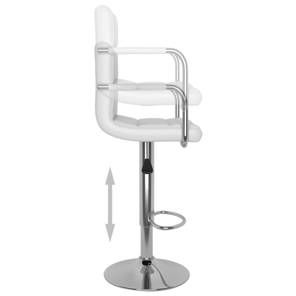 Tabourets de bar lot de 2 blanc similicuir - XIOS