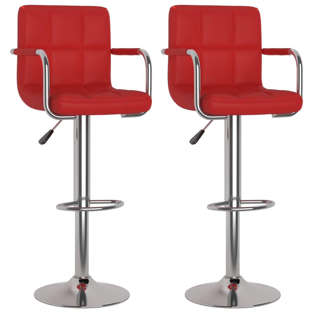 Tabourets de bar lot de 2 rouge bordeaux similicuir - XIOS