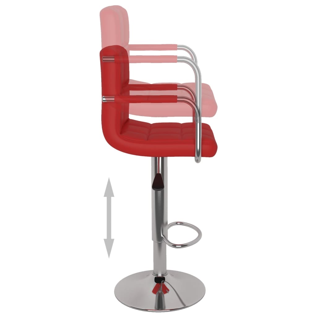 Tabourets de bar lot de 2 rouge bordeaux similicuir - XIOS