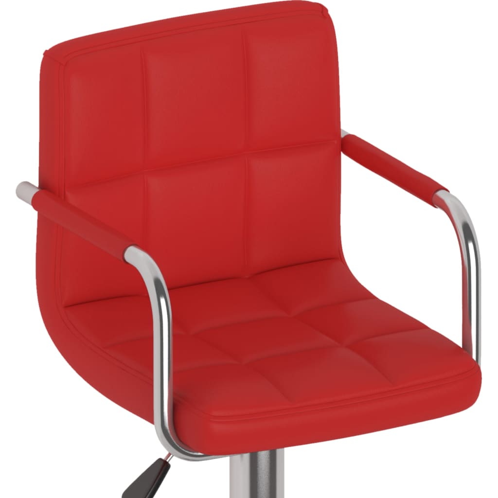 Tabourets de bar lot de 2 rouge bordeaux similicuir - XIOS