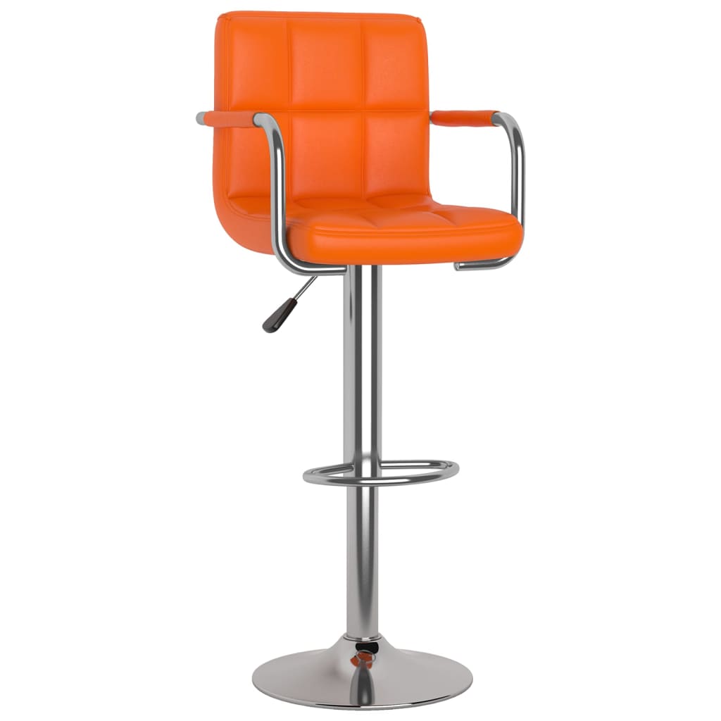 Tabourets de bar lot de 2 orange similicuir - XIOS