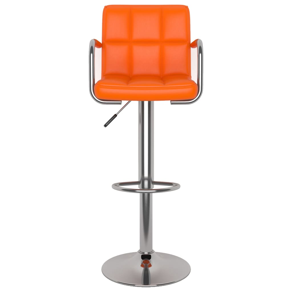 Tabourets de bar lot de 2 orange similicuir - XIOS