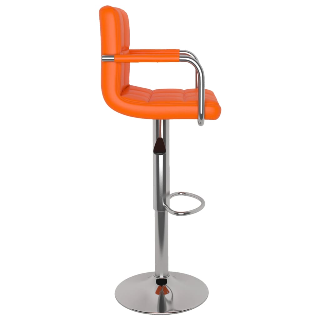 Tabourets de bar lot de 2 orange similicuir - XIOS