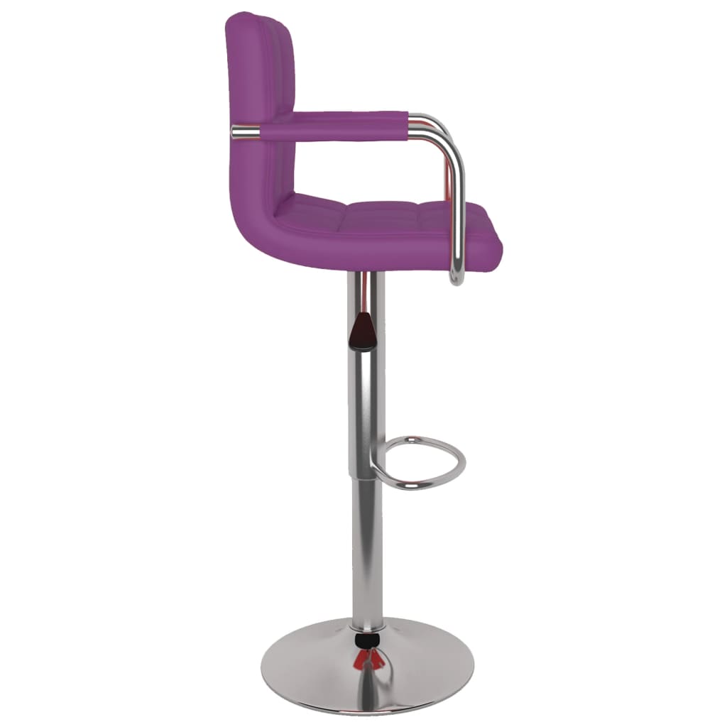 Tabourets de bar lot de 2 violet similicuir - XIOS