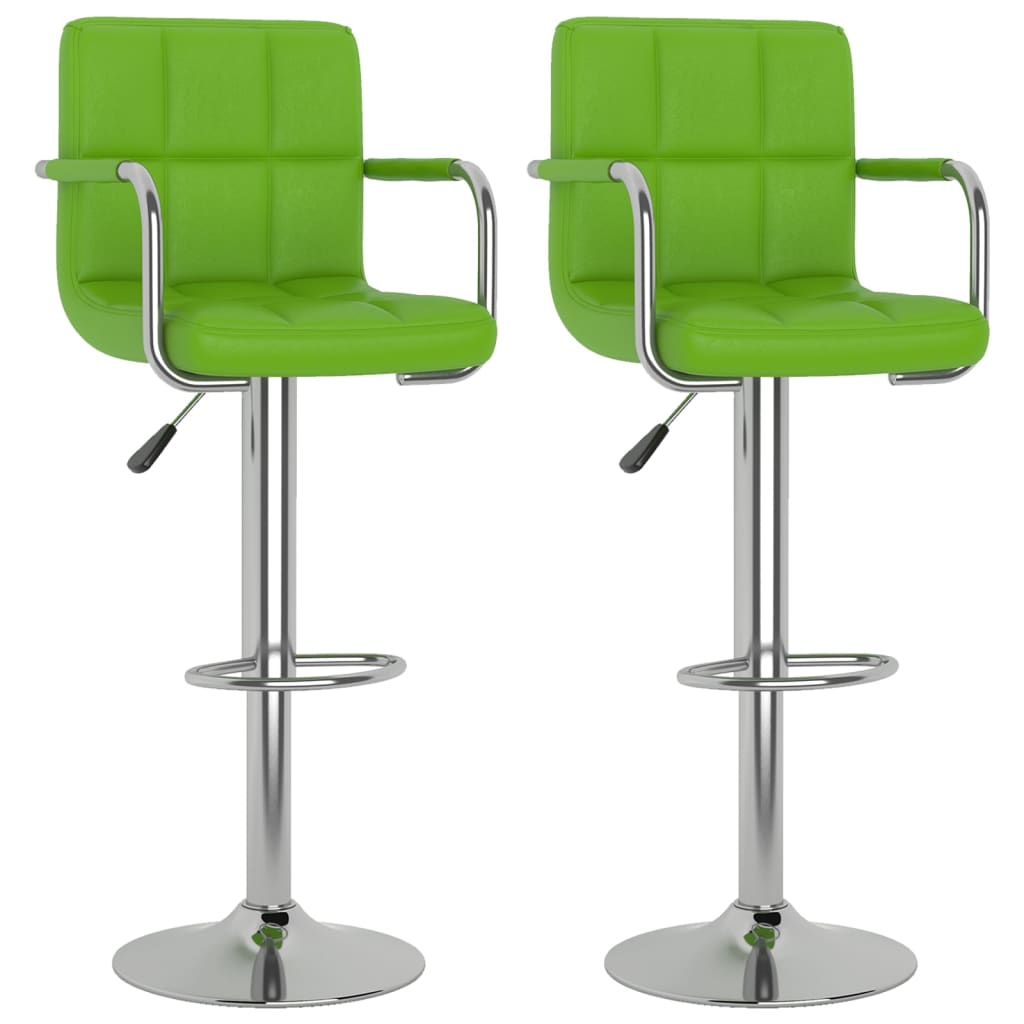 Tabourets de bar lot de 2 vert similicuir - XIOS