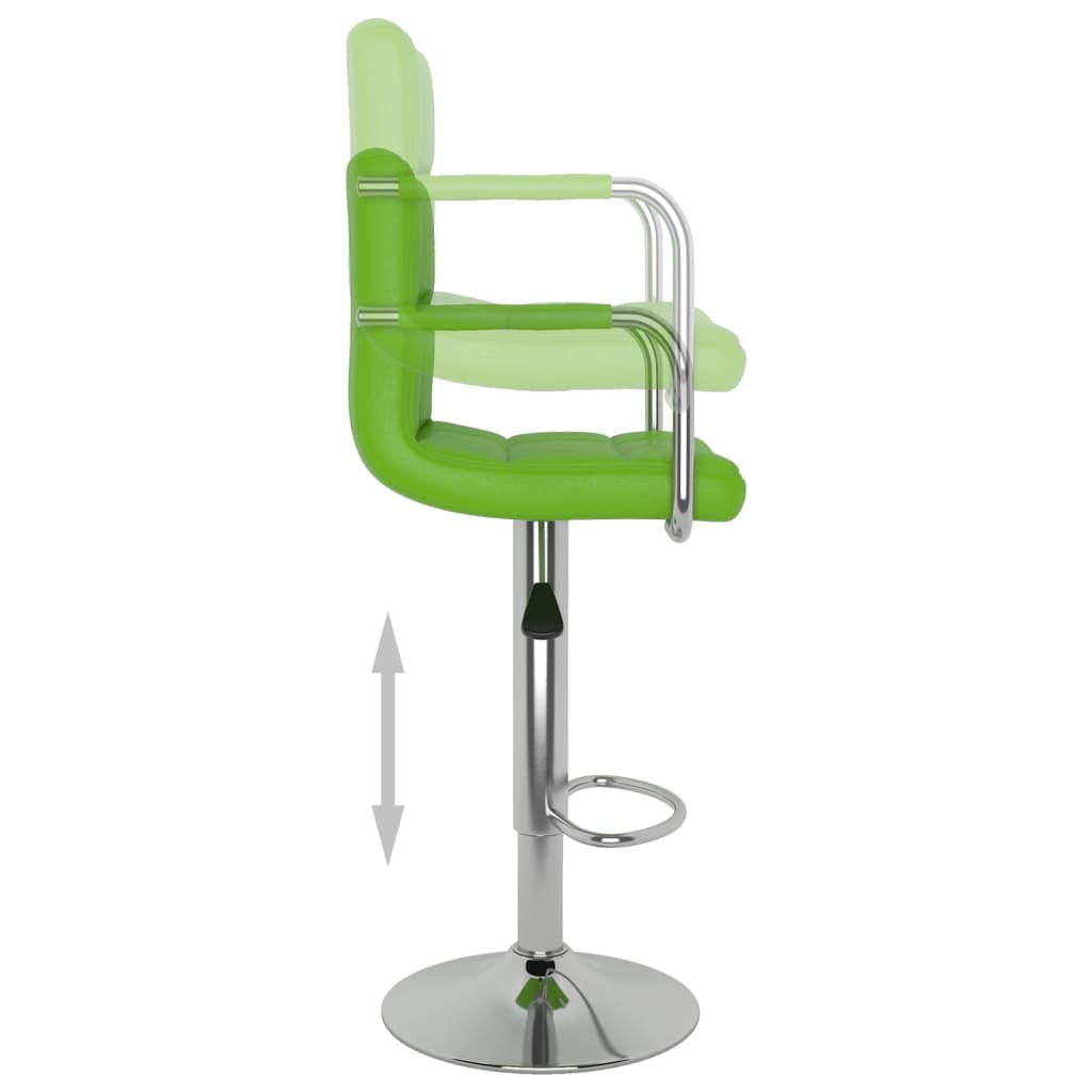 Tabourets de bar lot de 2 vert similicuir - XIOS