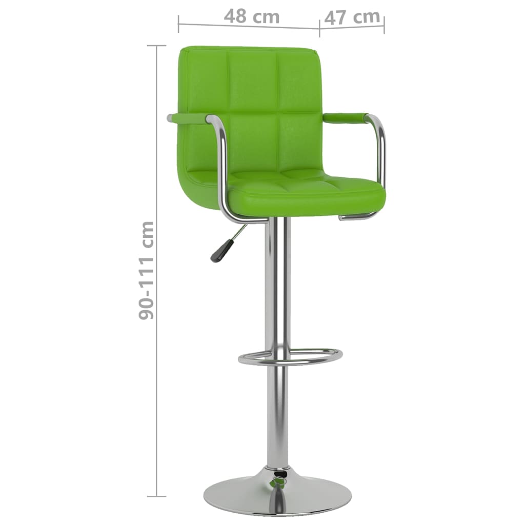 Tabourets de bar lot de 2 vert similicuir - XIOS