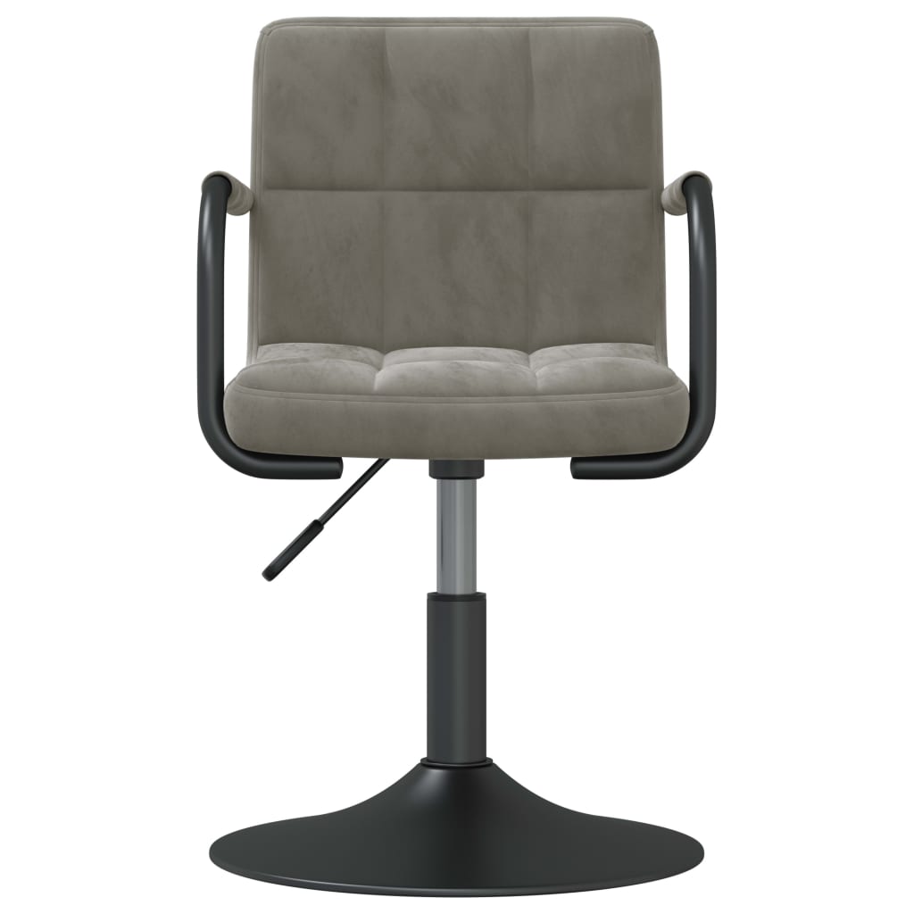 Chaises pivotantes à manger lot de 2 gris clair velours - XIOS