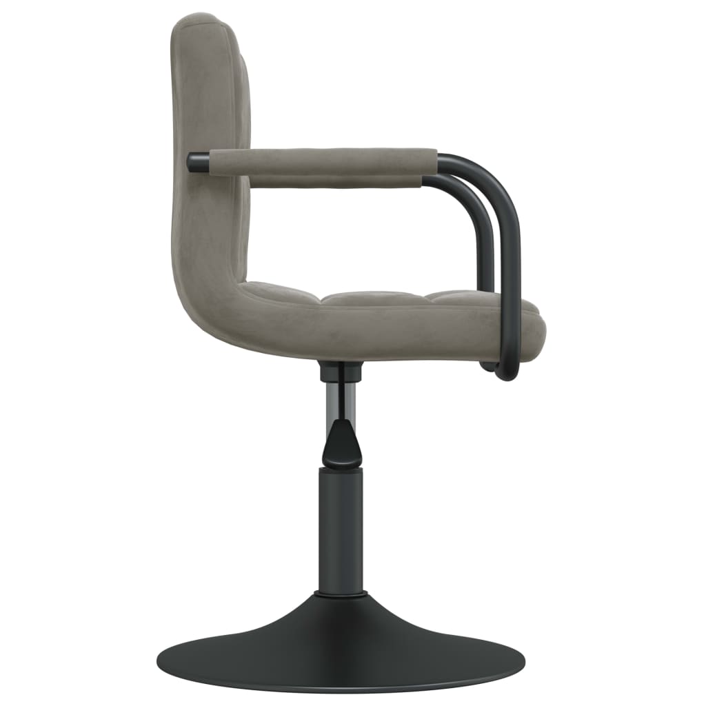 Chaises pivotantes à manger lot de 2 gris clair velours - XIOS