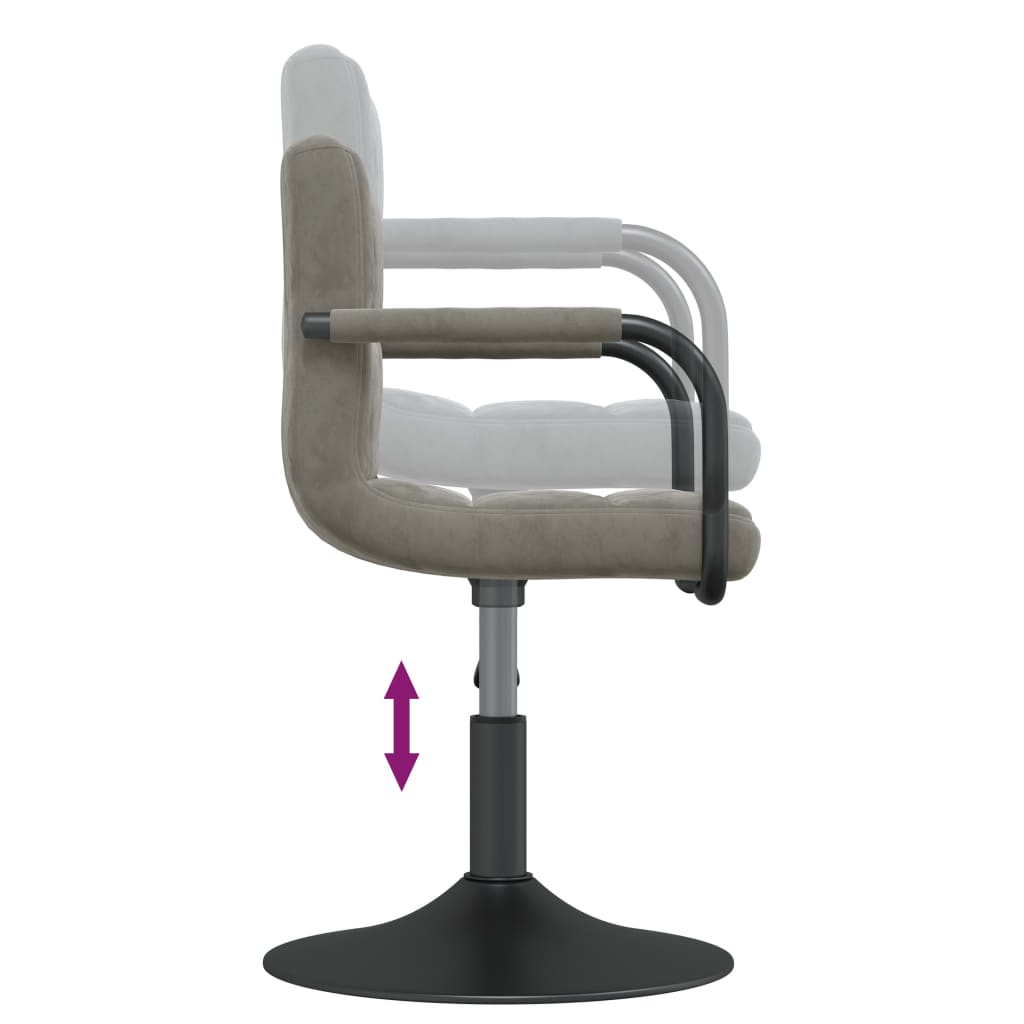 Chaises pivotantes à manger lot de 2 gris clair velours - XIOS