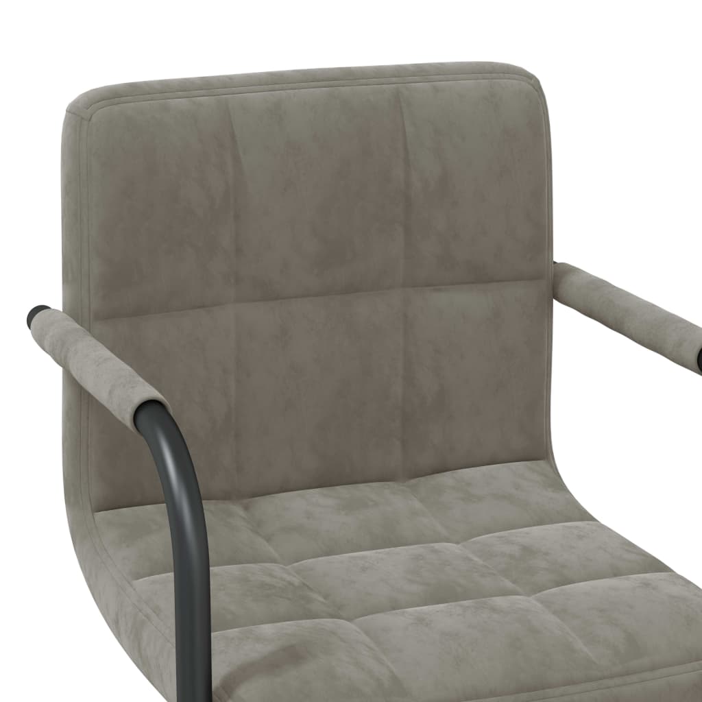 Chaises pivotantes à manger lot de 2 gris clair velours - XIOS