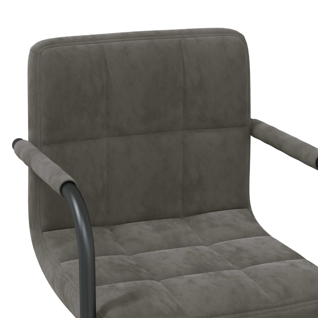 Chaises pivotantes à manger lot de 2 gris foncé velours - XIOS