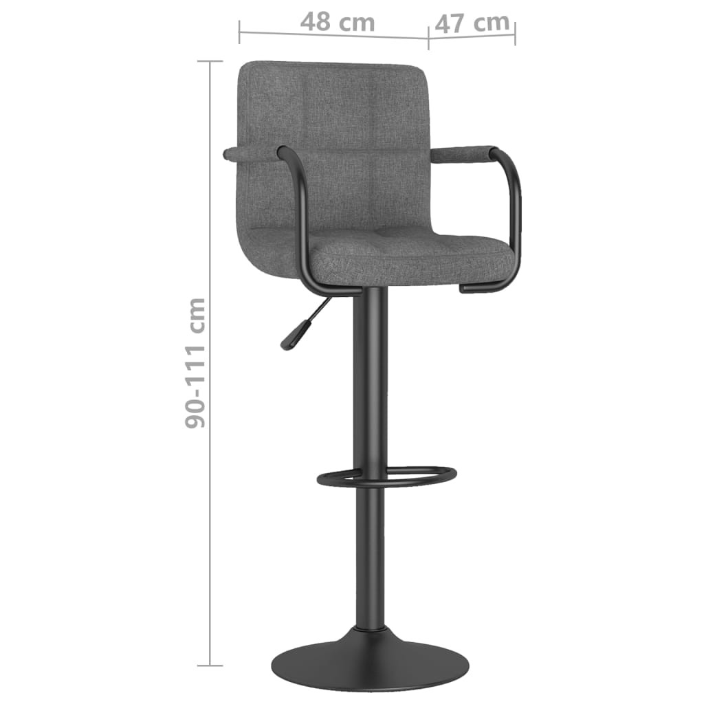 Tabourets de bar lot de 2 gris clair tissu - XIOS