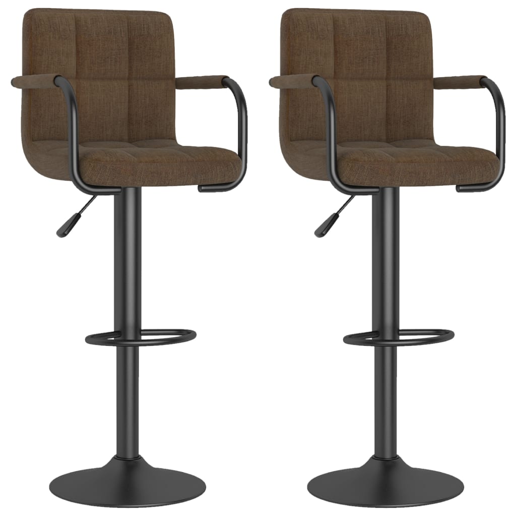Tabourets de bar lot de 2 marron tissu - XIOS