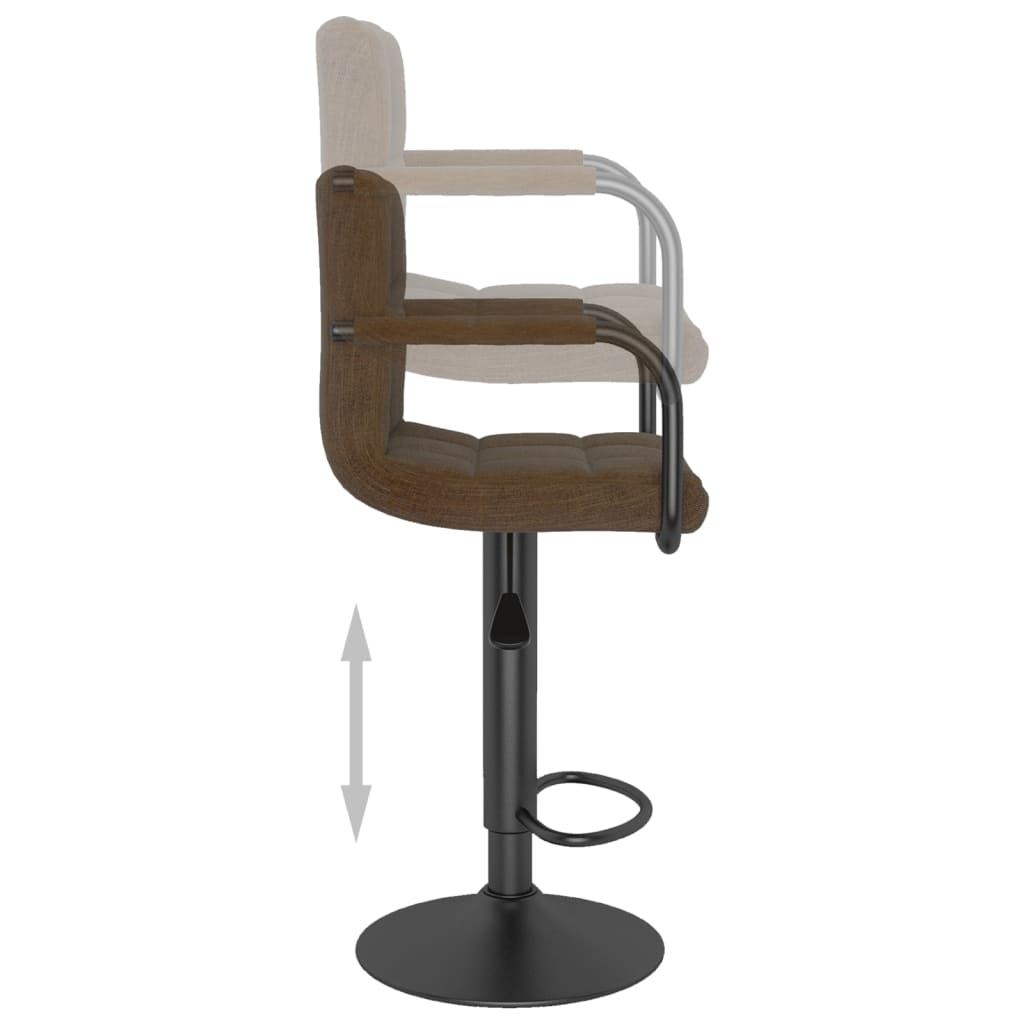 Tabourets de bar lot de 2 marron tissu - XIOS