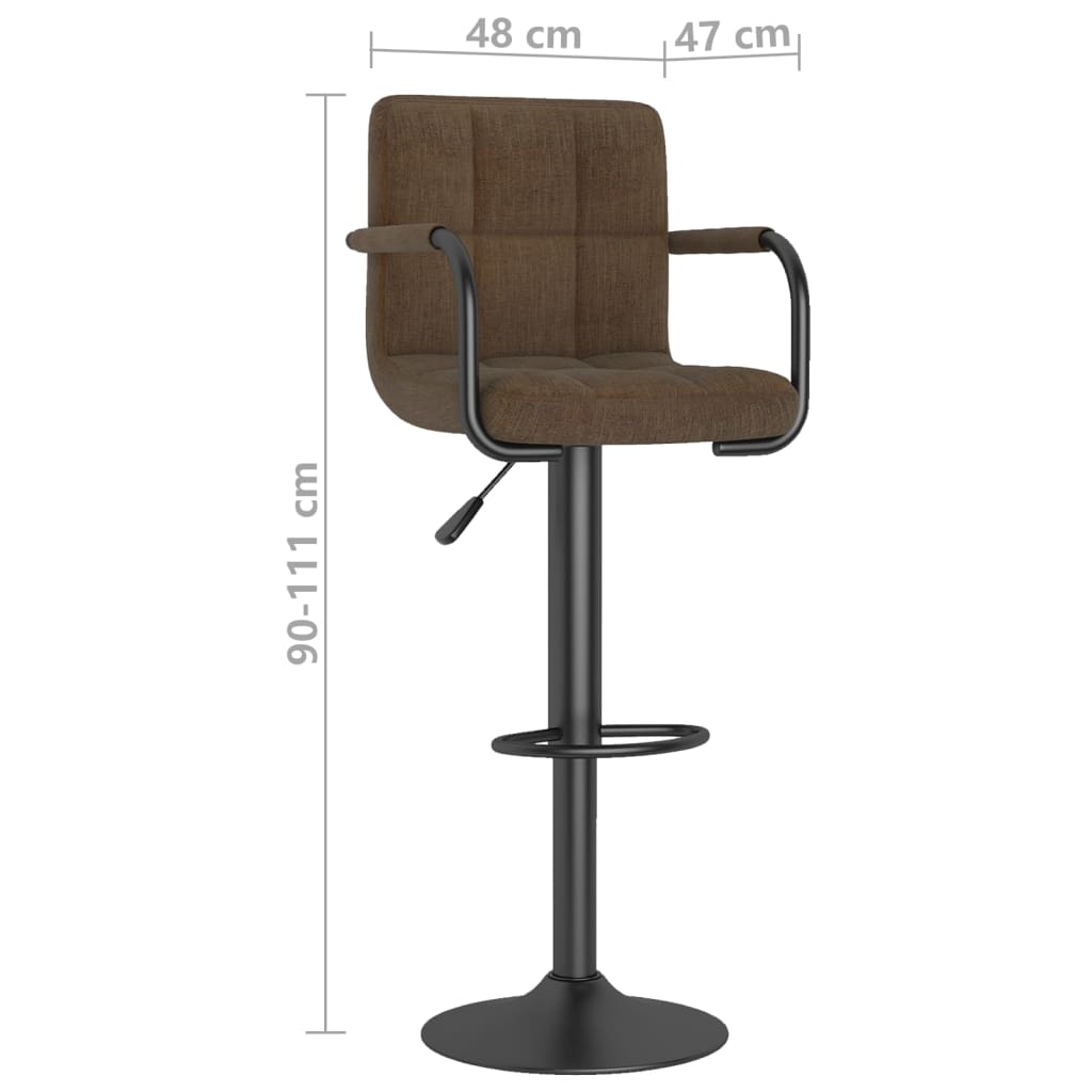 Tabourets de bar lot de 2 marron tissu - XIOS