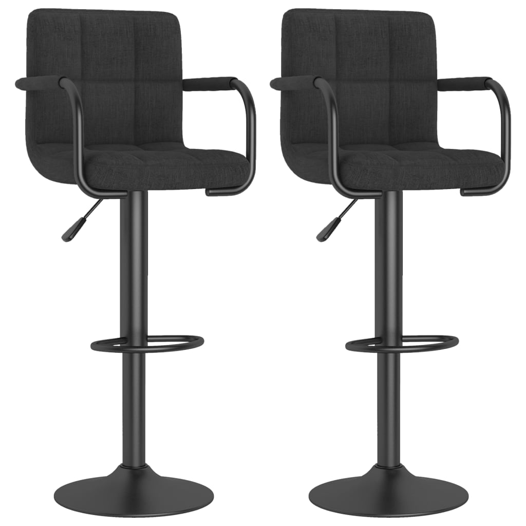 Tabourets de bar lot de 2 noir tissu - XIOS
