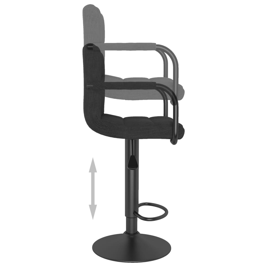 Tabourets de bar lot de 2 noir tissu - XIOS