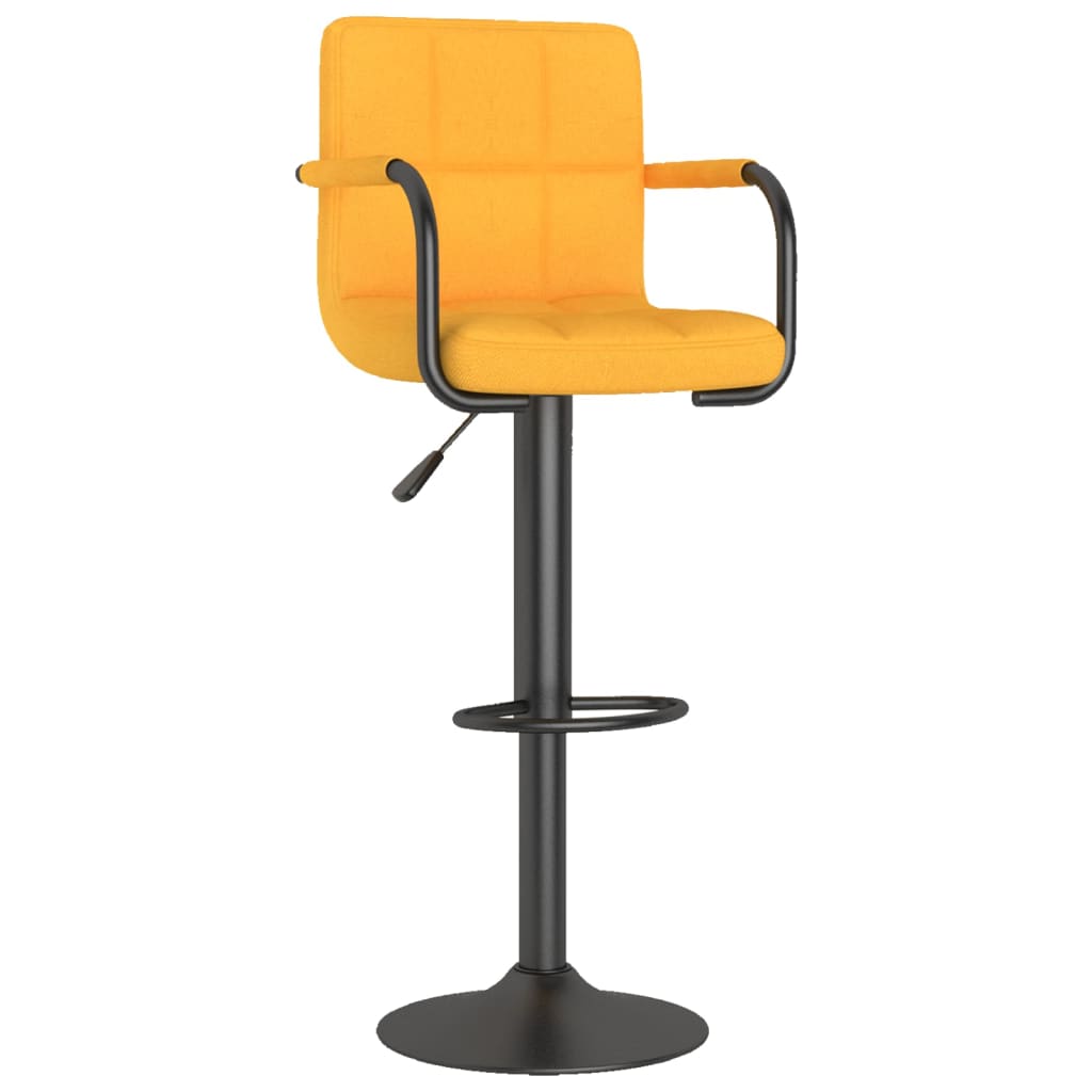 Tabourets de bar lot de 2 jaune moutarde tissu - XIOS