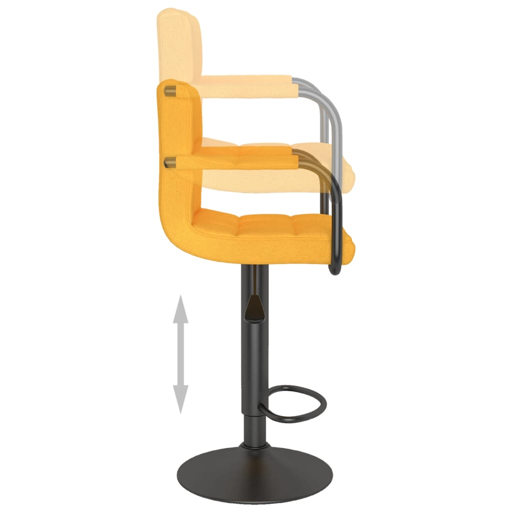 Tabourets de bar lot de 2 jaune moutarde tissu - XIOS
